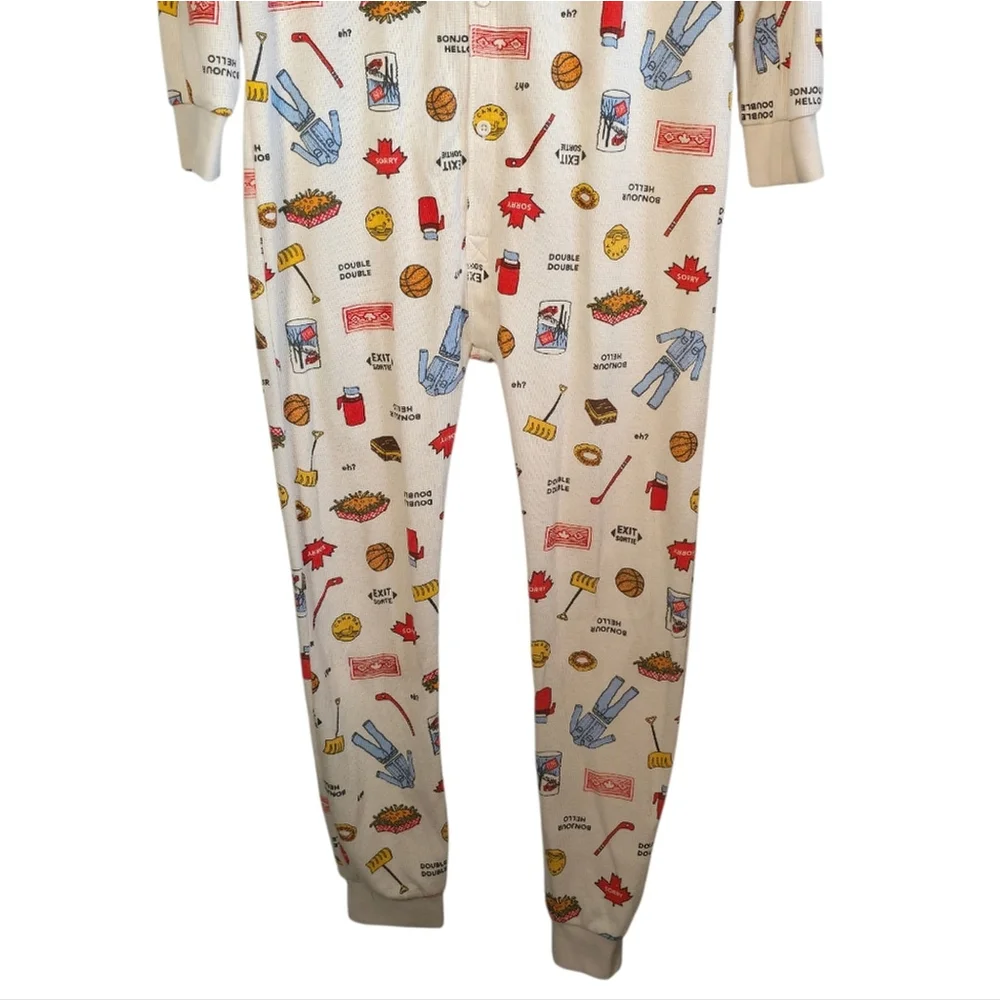 Arborist Thermal Onesie Pajamas Size Small Canadian Print Waffle - Picture 5 of 12